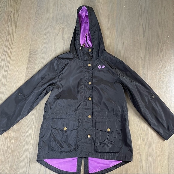 The Animal Rescue Site Jackets & Blazers - The Animal Rescue Site Women's Windbreaker Paw Prints Black Jacket Size Medium